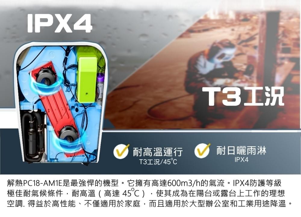 〈PC18-AM1E〉 工業移動式冷氣7~14坪