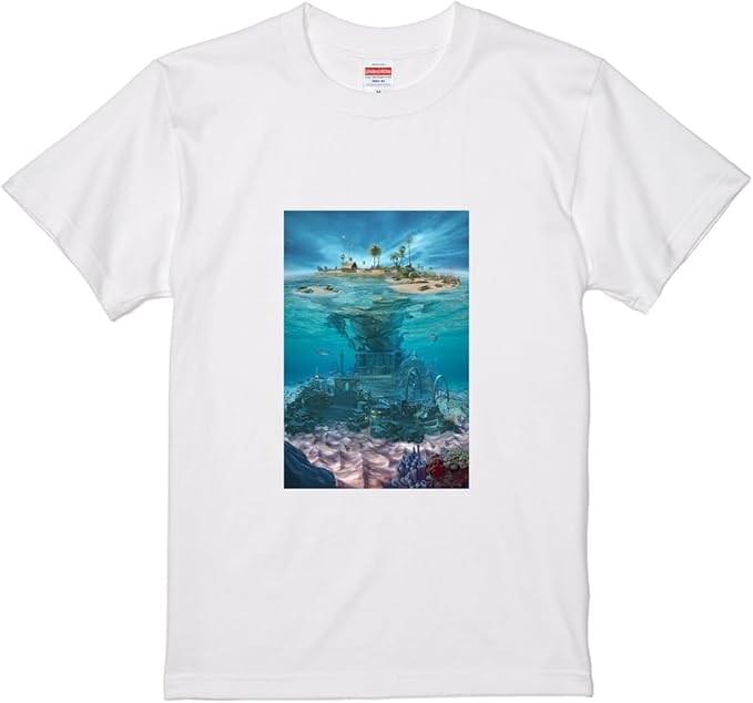 ウクライナ在住のイラストレーターAzotさんのイラストをデザインしたTシャツ『失われたアトランティス』です。