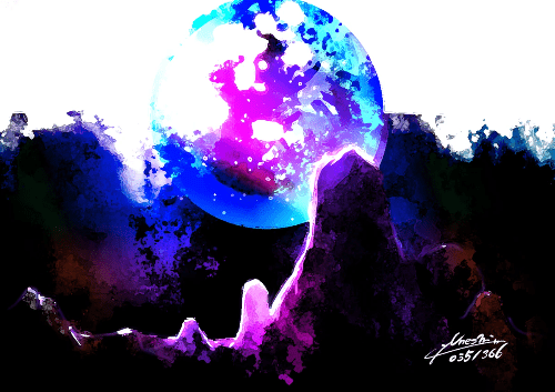 CryptoGames社のNFTアートプラットフォームNFTStudioにて販売中のNFTアート。イラストレーターyUneshi氏作。