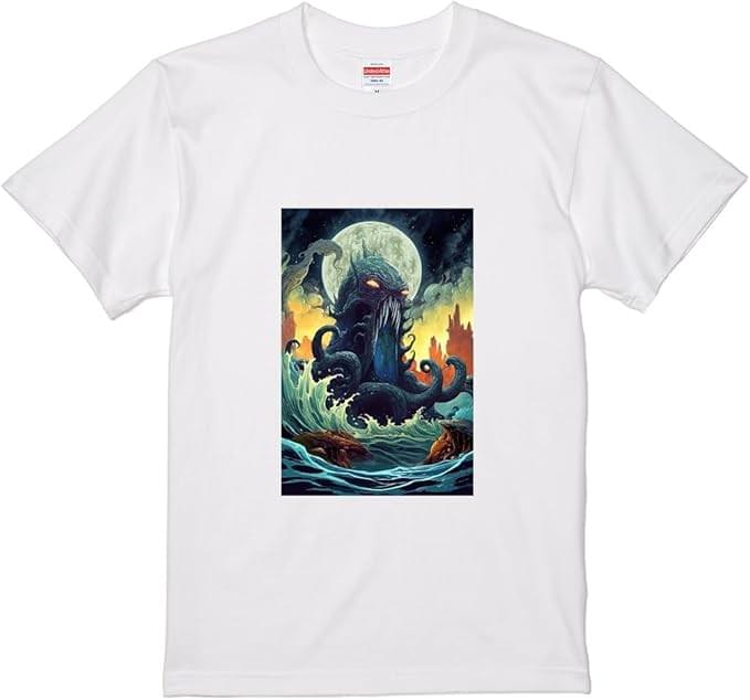 ウクライナ在住のイラストレーターAzotさんのイラストをデザインしたTシャツ『クラーケン・グラフィック・スタイル』です。