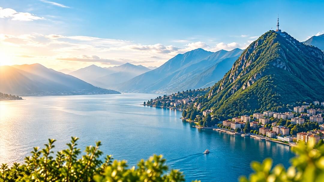 Paesaggio del Lago di Lugano e del territorio ticinese