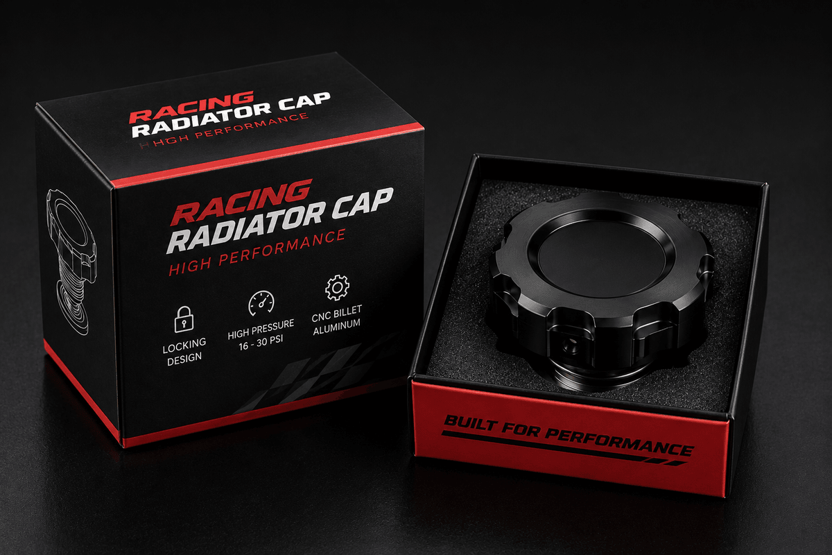 Custom retail packaging solution for private label racing radiator caps