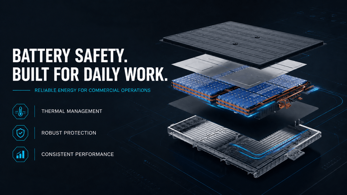 BATTERY SAFETY. BUILT FOR DAILY WORK.