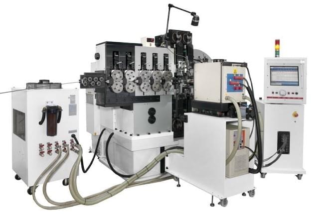 ultra-high frequency induction annealing machine and mini water chiller integrated with cnc spring forming machine