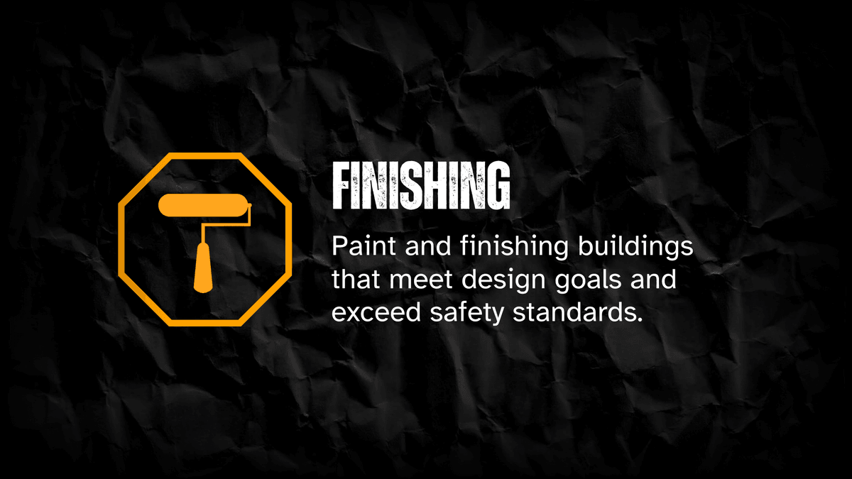 Your Trusted Partner in Construction Services General Contractor construction business, plumbing, hvac, electrical. Colors black white dark yellow