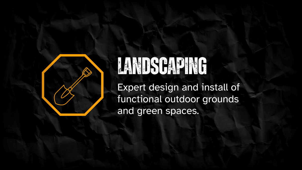 Your Trusted Partner in Construction Services General Contractor construction business, plumbing, hvac, electrical. Colors black white dark yellow