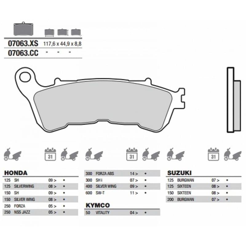 Brembo金屬燒結前煞車皮 07063XS