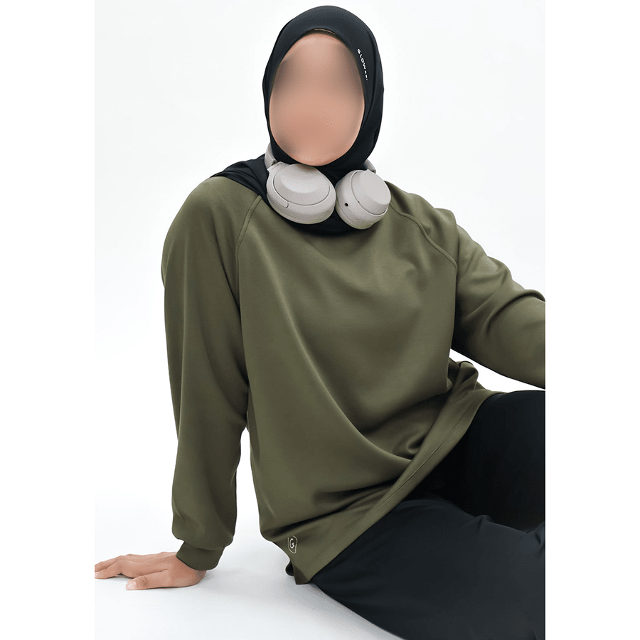 OEM Hoodie-Free Sport Abaya Top | Premium Air-Layer Fabric with Side Vents