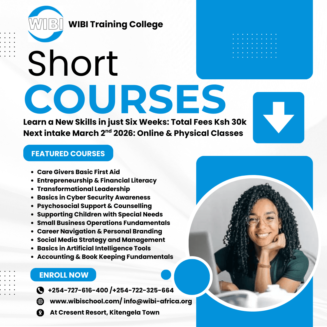 Transform Your Life Through Biblical Training Create a clean, mobile-friendly one-page website for "WIBI School" — a Bible-based training ministry in Kitengela, Kenya. Use the provided logo (blue circular logo with bold “WIBI”).
Color scheme: navy blue (#0A2E5C) and white, with gold (#D4AF37) accents for spiritual warmth.
Tone: trustworthy, urgent, inviting. No stock photos — use minimal, symbolic Christian icons (e.g., open Bible, dove).
Sections:
1. **Hero Banner**
Headline: “Deepen Your Walk. Equip Your Calling.”
Subheadline: “Join WIBI School’s next 2-month Bible training cohort — online or in-person in Kitengela. **Enrollment closes January 12, 2026.**”
Button: “Enroll Now via WhatsApp” (linked to WhatsApp number)
2. **Why WIBI School?**
- Biblical, practical, and life-transforming
- Flexible: attend online or at our Kitengela campus
- Part of the global WIBI network (www.wibi.com)
3. **How It Works**
- Duration: 2 months
- Format: Live interactive sessions (evenings)
- Registration: Open to church Transform Your Life Through Biblical Training Create a clean, mobile-friendly one-page website for "WIBI School" — a Bible-based training ministry in Kitengela, Kenya. Use the provided logo (blue circular logo with bold “WIBI”).
Color scheme: navy blue (#0A2E5C) and white, with gold (#D4AF37) accents for spiritual warmth.
Tone: trustworthy, urgent, inviting. No stock photos — use minimal, symbolic Christian icons (e.g., open Bible, dove).
Sections:
1. **Hero Banner**
Headline: “Deepen Your Walk. Equip Your Calling.”
Subheadline: “Join WIBI School’s next 2-month Bible training cohort — online or in-person in Kitengela. **Enrollment closes January 12, 2026.**”
Button: “Enroll Now via WhatsApp” (linked to WhatsApp number)
2. **Why WIBI School?**
- Biblical, practical, and life-transforming
- Flexible: attend online or at our Kitengela campus
- Part of the global WIBI network (www.wibi.com)
3. **How It Works**
- Duration: 2 months
- Format: Live interactive sessions (evenings)
- Registration: Open to church