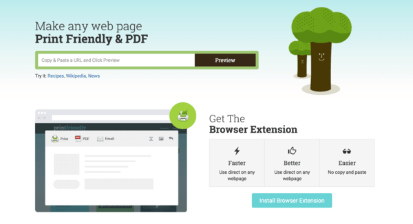 Print Friendly PDF tool