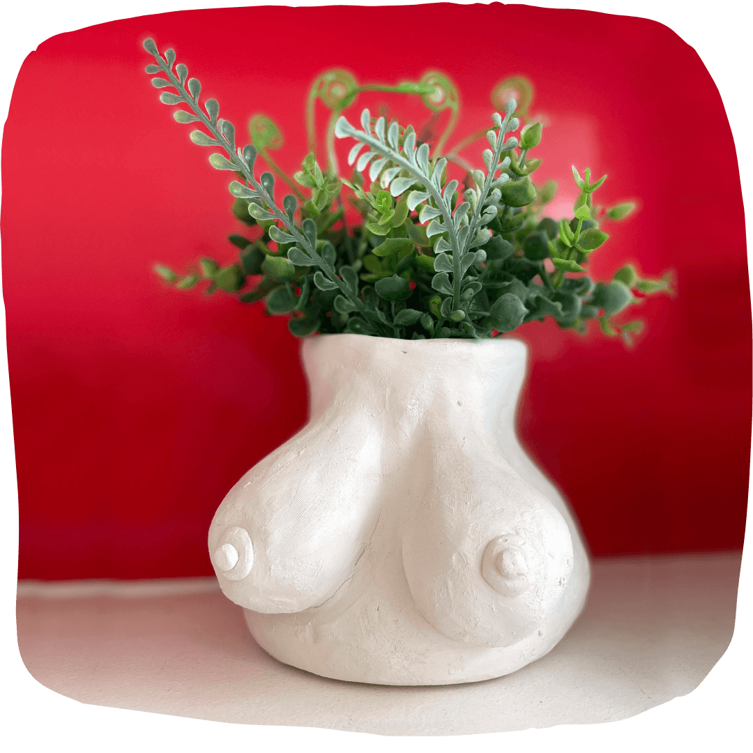 Handbuild pottery boob pots