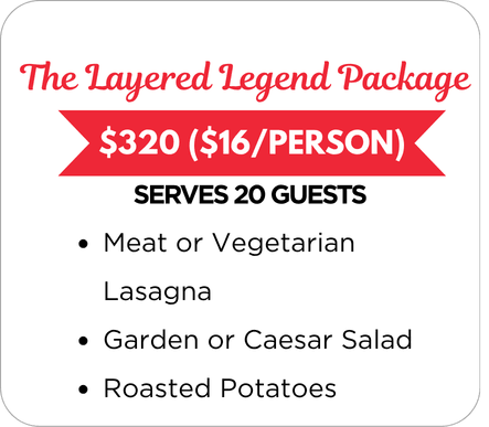 Price list of catering packages for california for pizza, pastas, strombolis, breadsticks, salads, roasted potatoes. vegetarian available