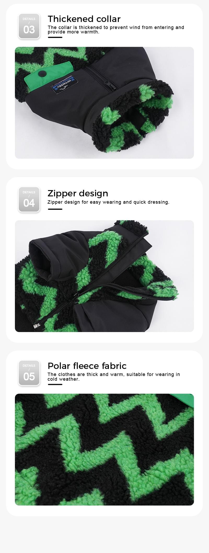 54B116982 Polar Fleece Dog Zipper Jacket 