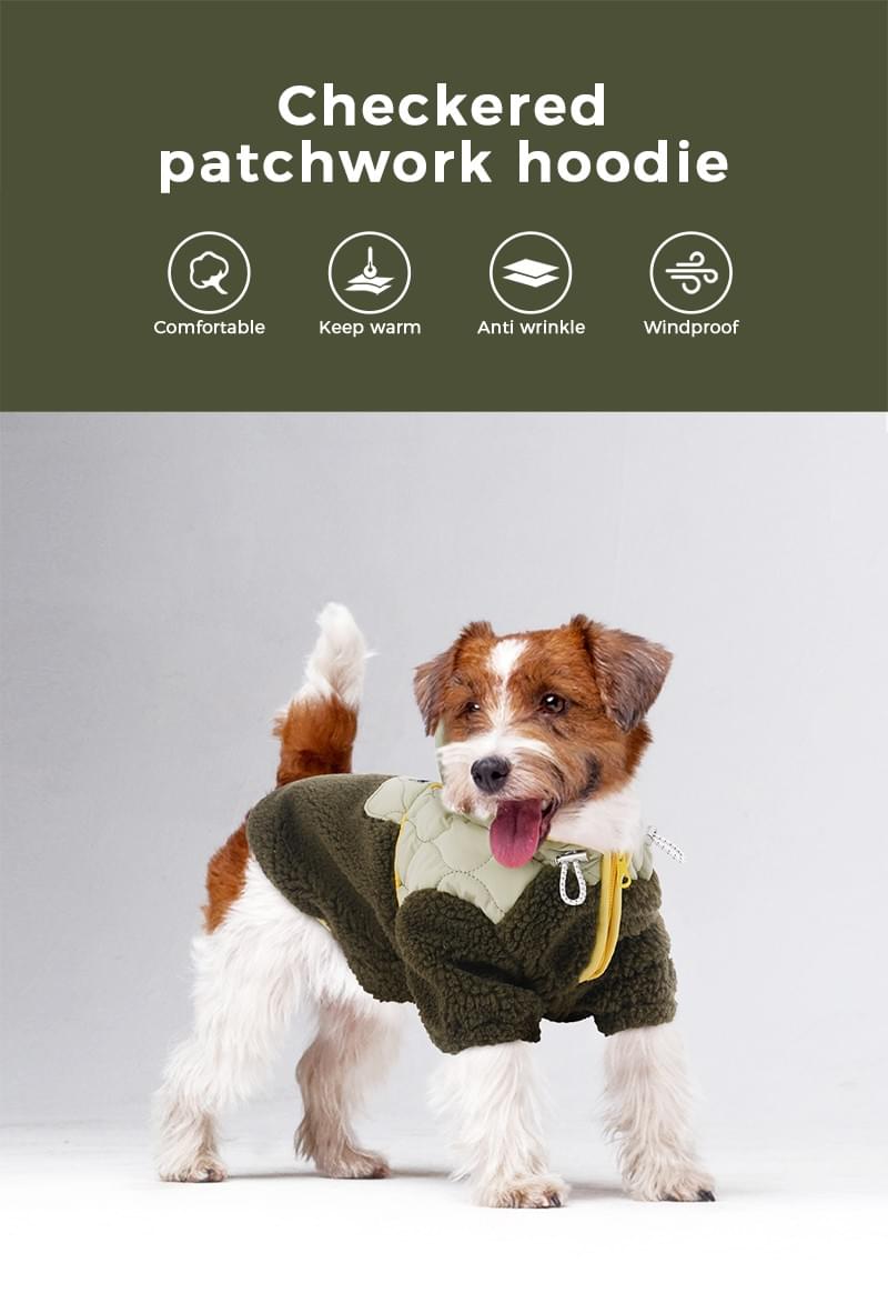 54B116983 Grid Splicing Hoodie