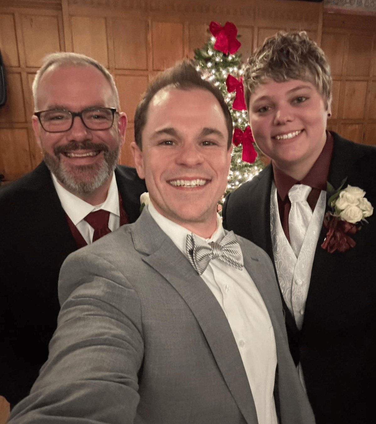 Schwa Potter marries couple at the Pabst Best Place during the holidays in Milwaukee