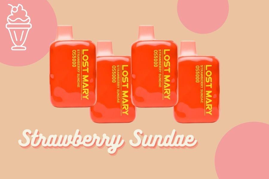 lost mary strawberry sundae flavor Lost Mary OS 5000 Puffs - $9.99- Rechargeable Disposable Vape