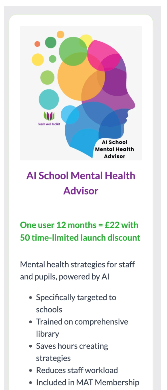 Benefit from insights and advice from mental health professionals dedicated to fostering a supportive school environment. Expert Guidance What We Offer Teach Well Toolkit is a dedicated wellbeing support platform for UK schools, helping teachers and pupils thrive through practical mental health resources, expert guidance, and evidence-based programmes. Designed for busy educators, it offers accessible tools to reduce stress, strengthen resilience, and create healthier learning environments. Led by Steve Waters, a recognised advocate for teacher wellbeing, the Toolkit empowers school leaders and staff to build a culture of care, connection, and sustainable wellbeing for their entire school community.