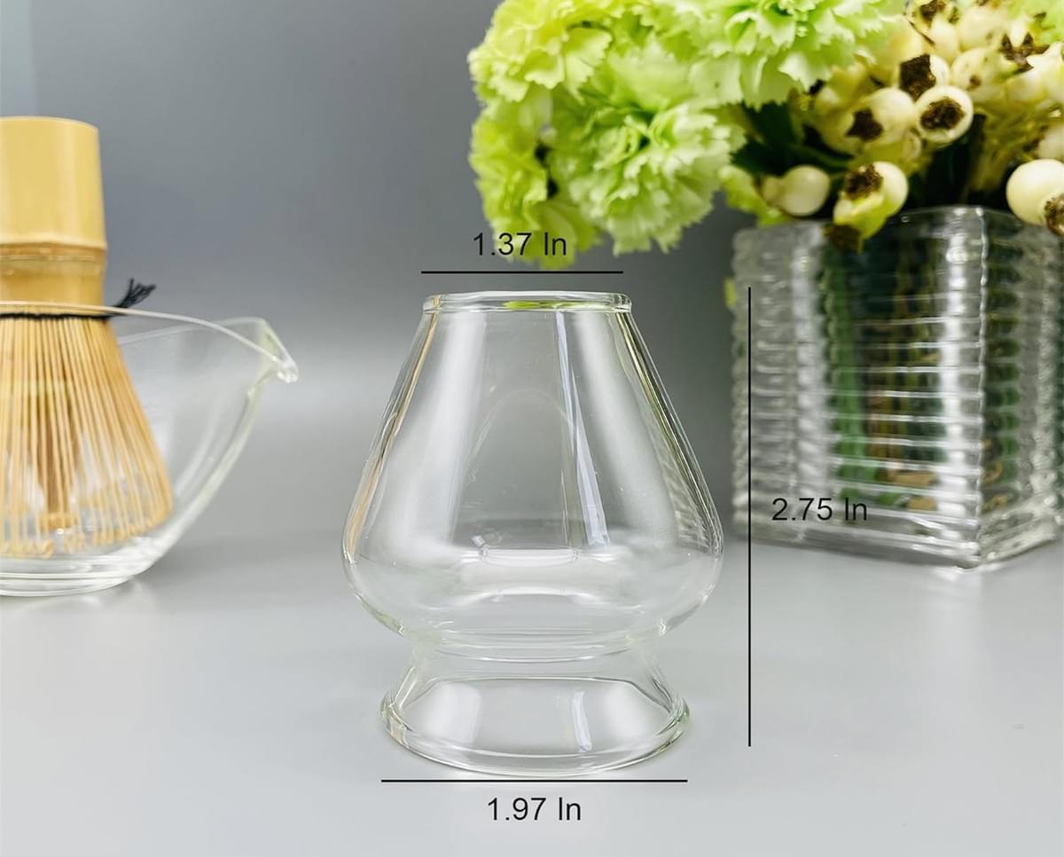 Glass Matcha Whisk Holder, Matcha Chasen Holder, Matcha Whisk Stand for Bamboo Matcha Chasen, Matcha