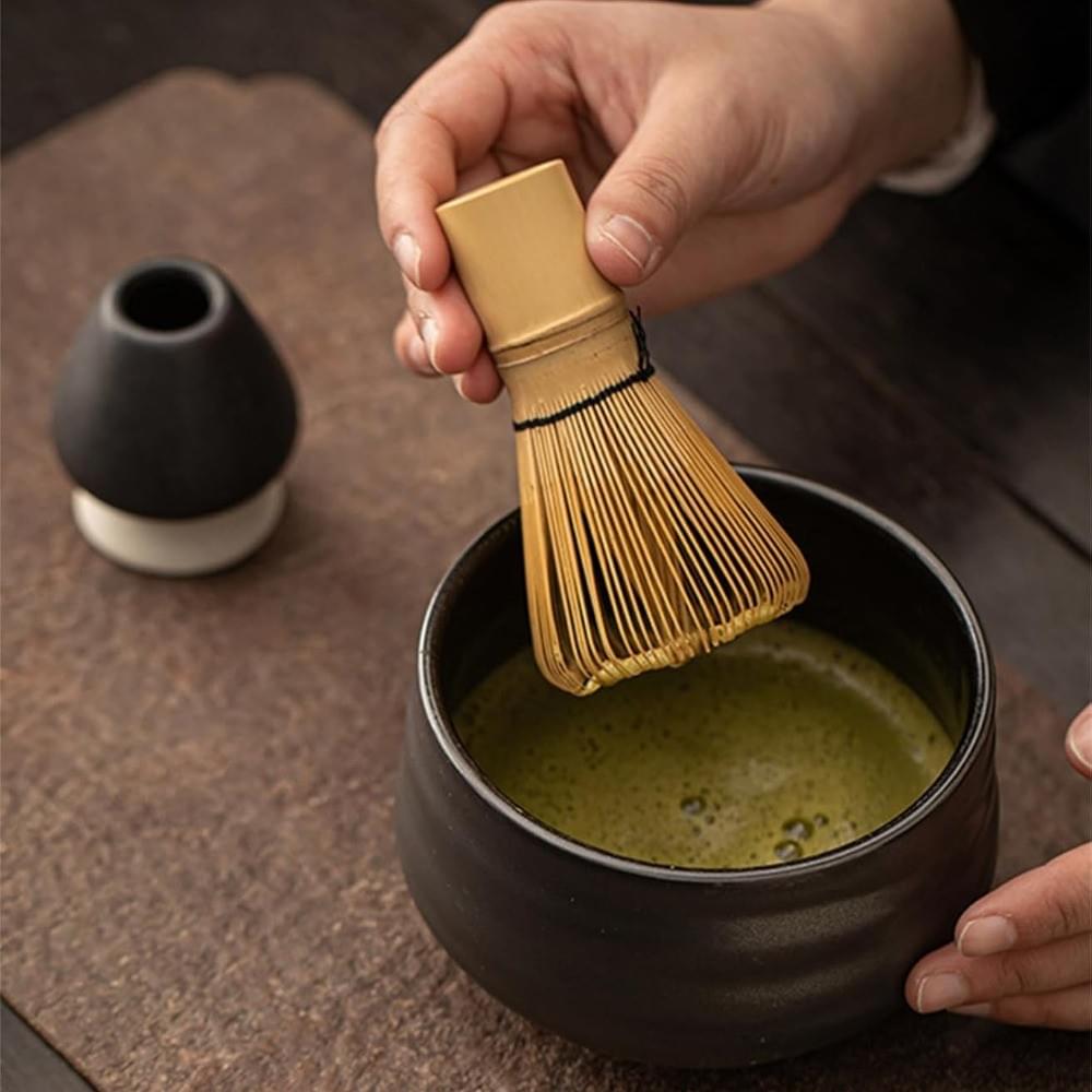 Matcha Whisk Set 7-Piece with Handmade Matcha Bowl & 100-Prong Bamboo Whisk (Chasen)
