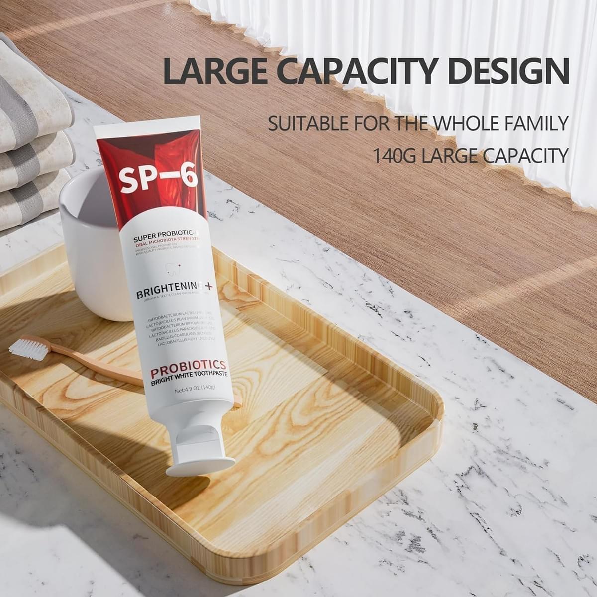 SP-6 Probiotic Toothpaste - Niacinamide Whitening Toothpaste Enhanced Formula with 6 Probiotics 