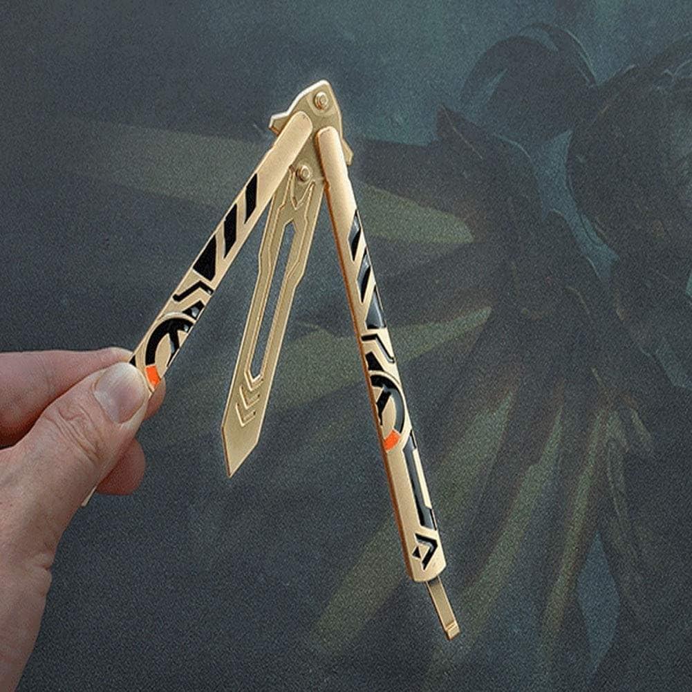 Overwatch Butterfly Knife Floding Training Tool for Outdoor Practice Kniv Trainer, Multifunctional 