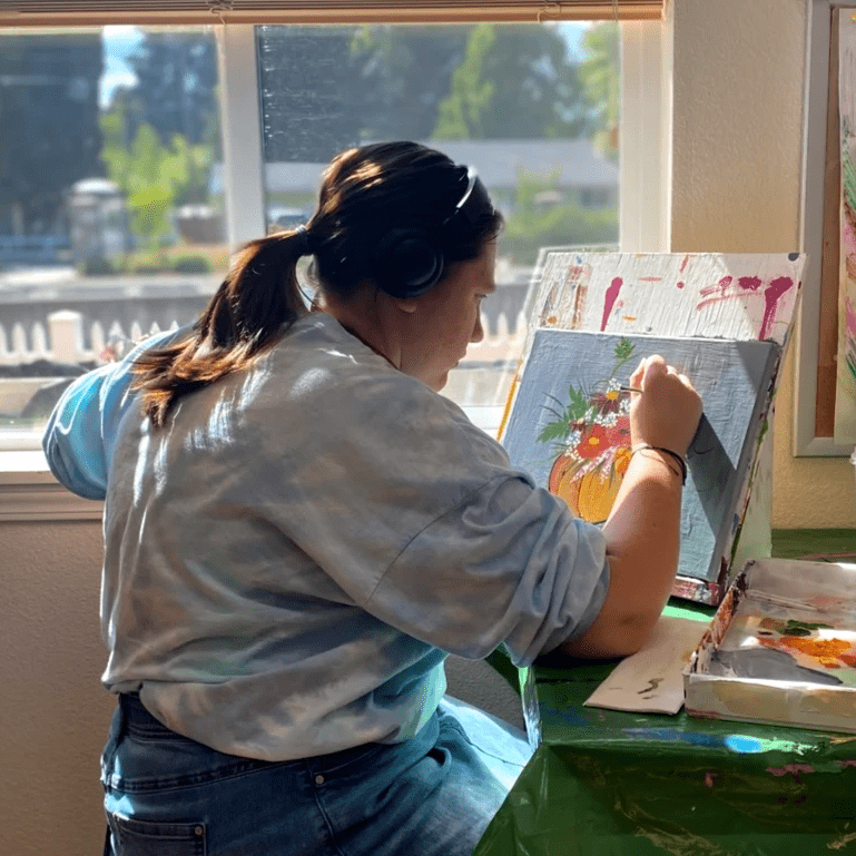 Artist Eula Derstine Painting