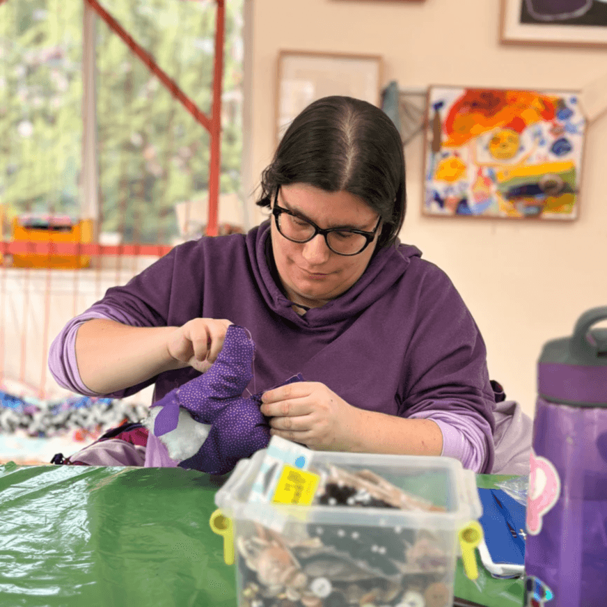 Artist Laura Bruyere displaying art