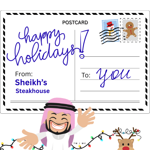 Sheikh's Steakhouse  Logo with Remembrance Poppy