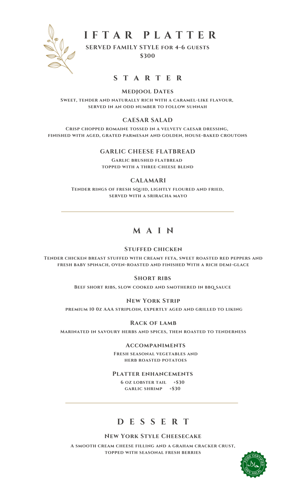 Sheikh's Steakhouse Steak, Lamb, Land & Sea, Seafood, Chicken and Ribs