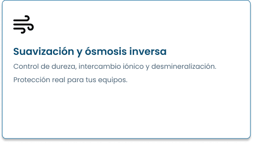 Suavización y ósmosis inversa. Control de dureza, intercambio iónico y desmineralización.