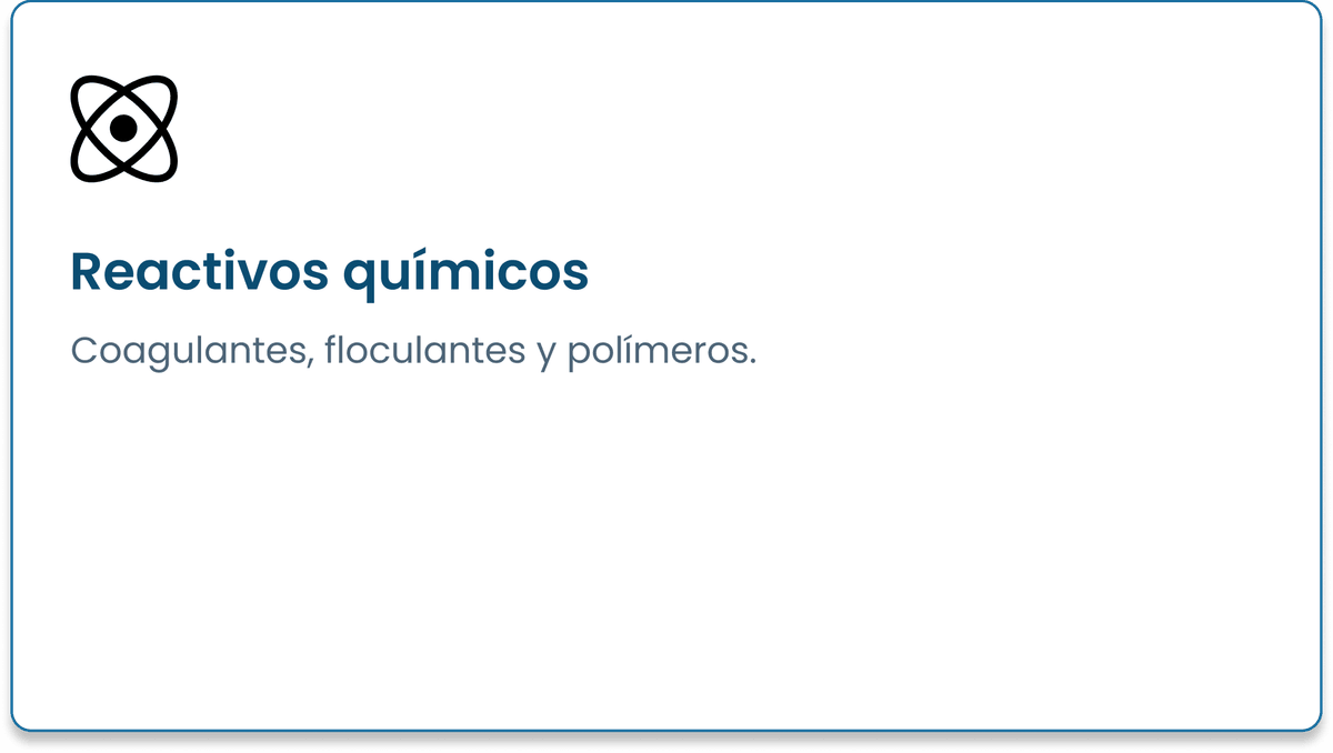 Reactivos químicos. Coagulantes, floculantes y polímeros.