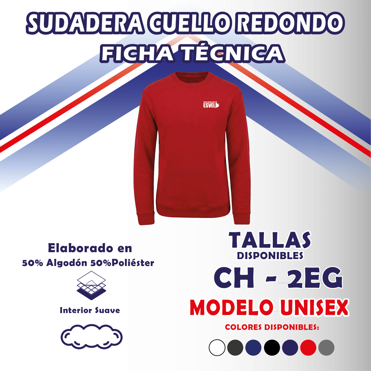 Sudadera cuello redondo