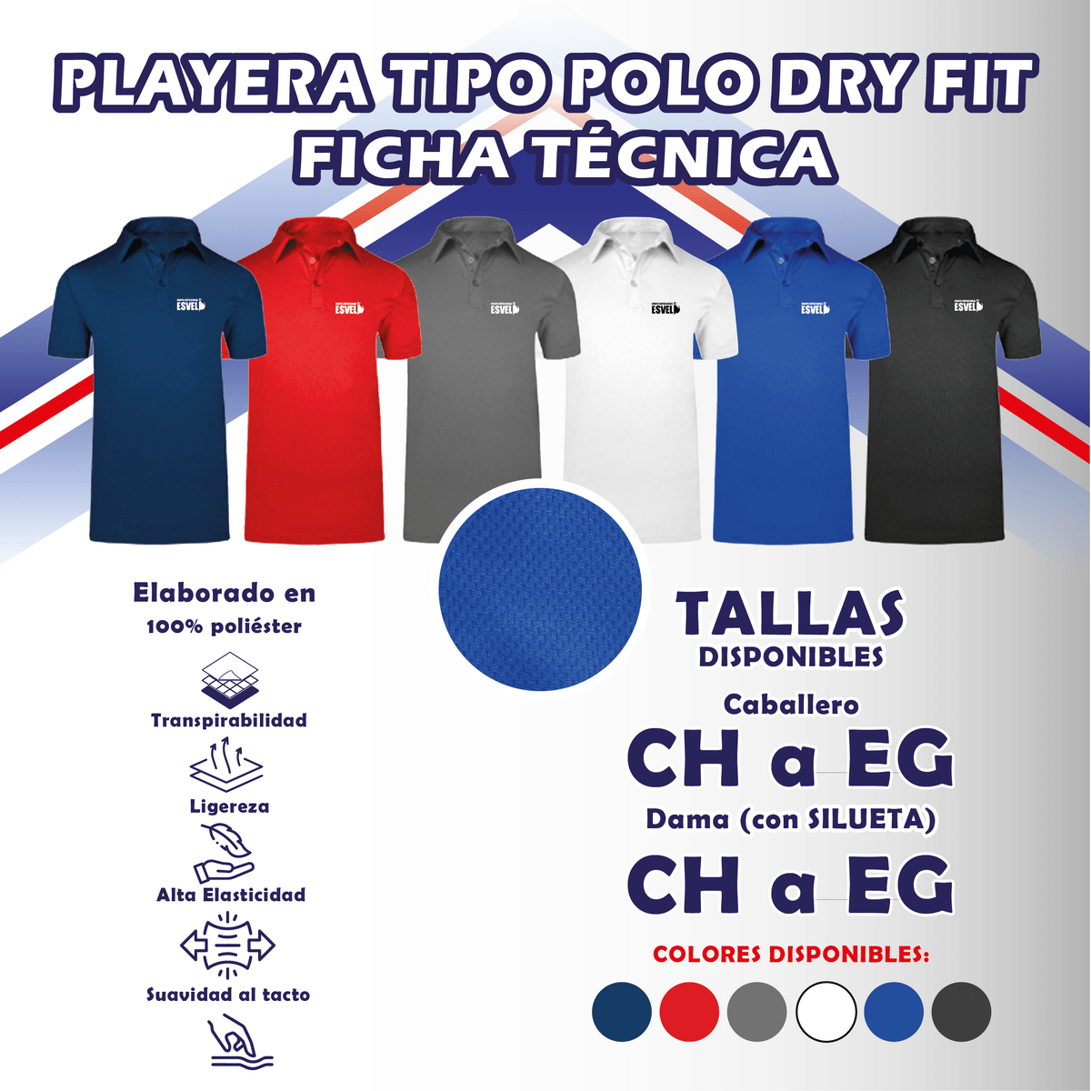 Playera tipo polo dry fit