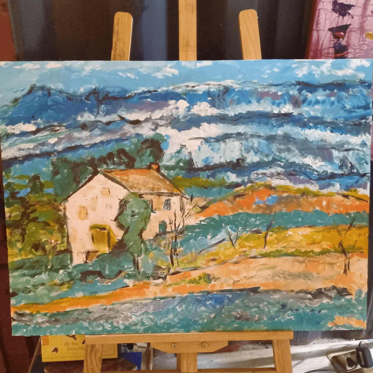 House by the Riiver. (2024) Oil on Canvas. 80 cm x 60 cm . 17,000,000 VND (640 USD) Currently on display at Fabrik, Hanoi, Vietnam. 