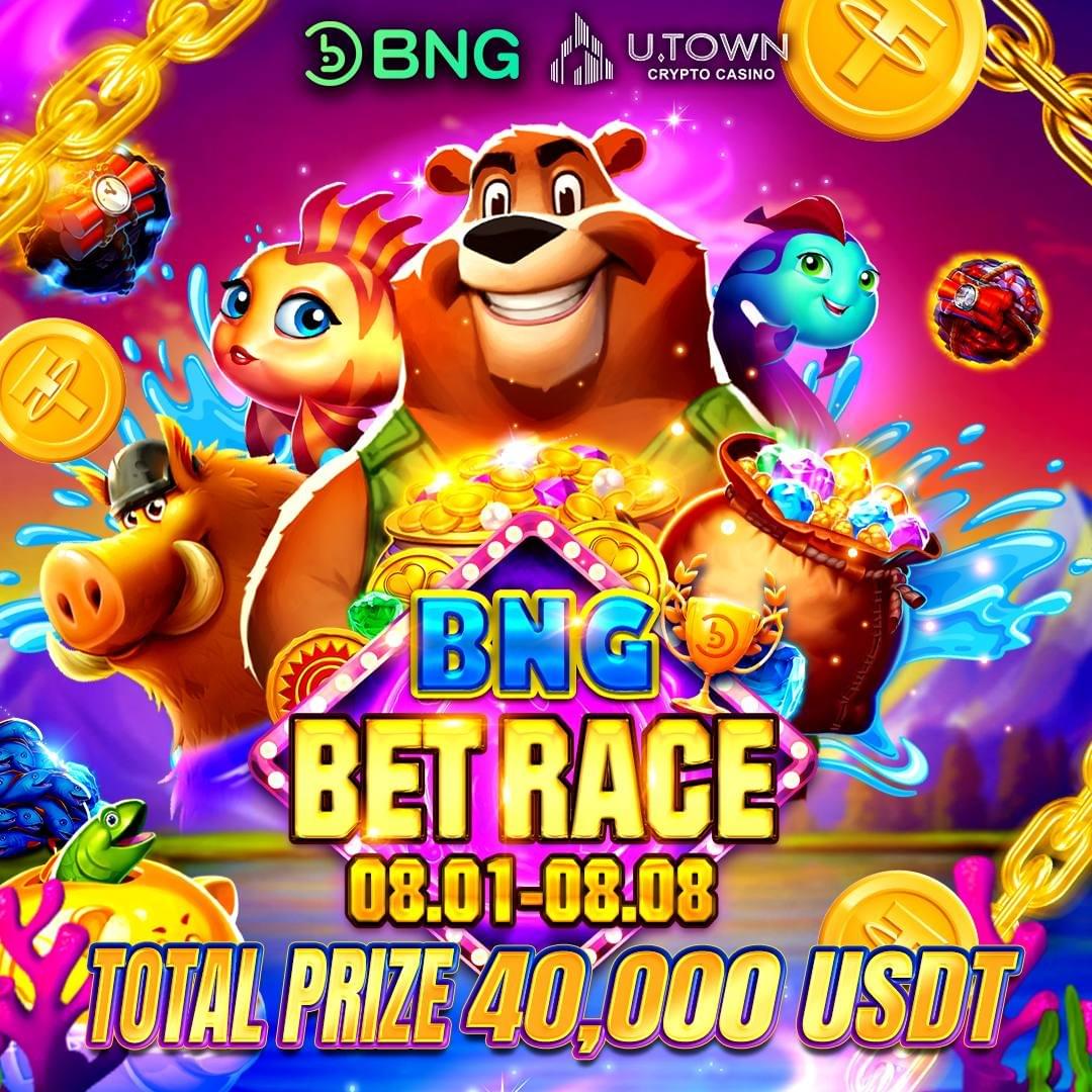 🔹U.Town CRYPTO CASINO  BNG  BET RACE  08.01-08.08  TOTAL PRIZE 40,000 USDT 