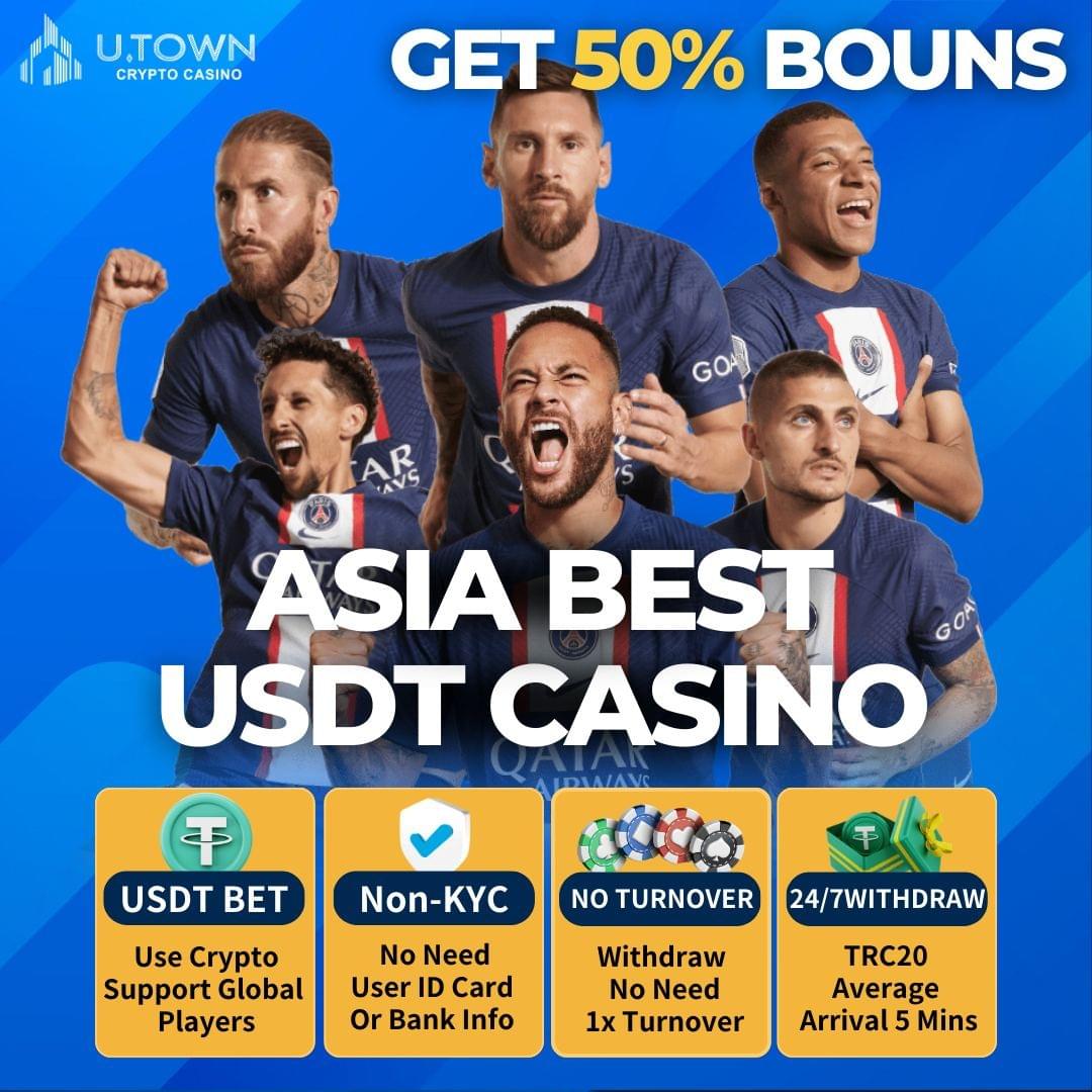 🔹U.Town CRYPTO CASINO  GET 50% BOUNS   ASIA BEST USDT CASINO   USDT BET Use Crypto  Support Global Players   Non-KYC No Need  User ID Card Or Bank Info   NO TURNOVER  Withdraw  No Need  1x Turnover  24/7WITHDRAW  TRC20  Average  Arrival 5 Mins