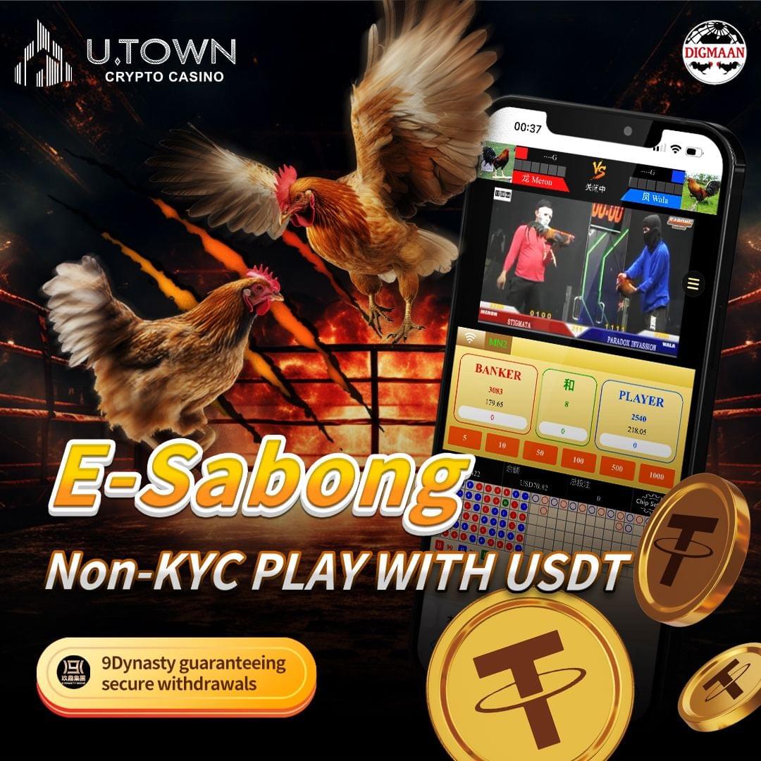 🔹U.Town CRYPTO CASINO  DIGMAAN  E-Sabong   Non-KYC PLAY WITH USDT    9Dynasty guaranteeing  secure withdrawals