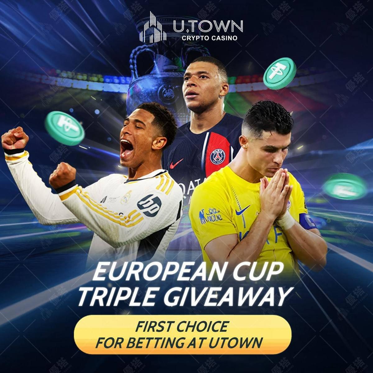 🔹U.Town CRYPTO CASINO  EUROPEAN CUP  TRIPLE GIVEAWAY  FIRST CHOICE  FOR BETTING AT UTOWN 