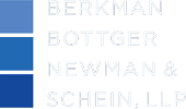 Berkman Bottger Newman & Schein, LLP logo blue squares white text