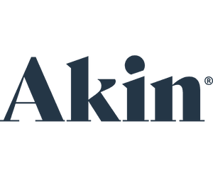 Akin Gump Strauss Hauer & Feld LLP Logo "Akin" in modern blue font