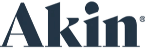 Akin Gump Strauss Hauer & Feld LLP Logo "Akin" in modern blue font Akin Gump Strauss Hauer & Feld LLP Logo "Akin" in modern blue font