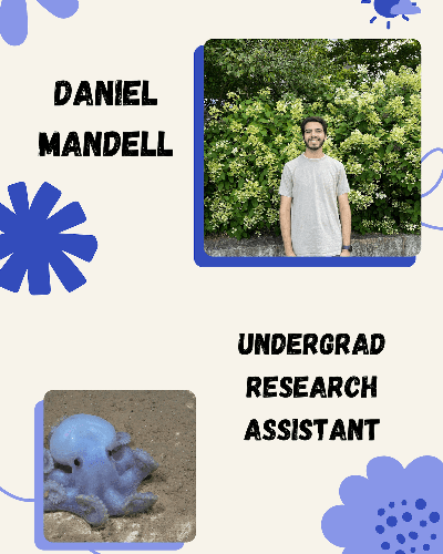 Picture of Riley (an undergraduate research assistant) and their favorite animal, a frog!