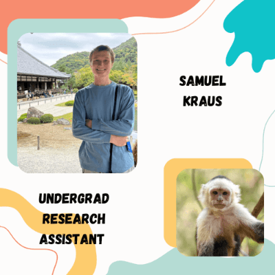 Picture of Riley (an undergraduate research assistant) and their favorite animal, a frog!