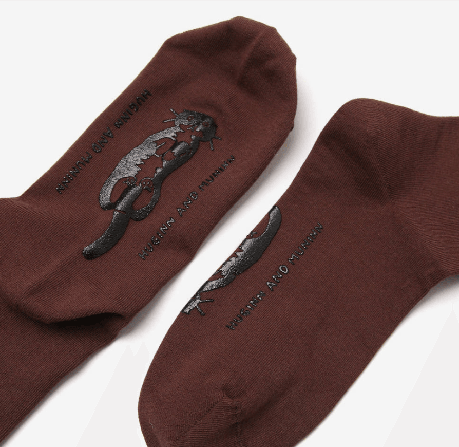 front & back mo socks - brick