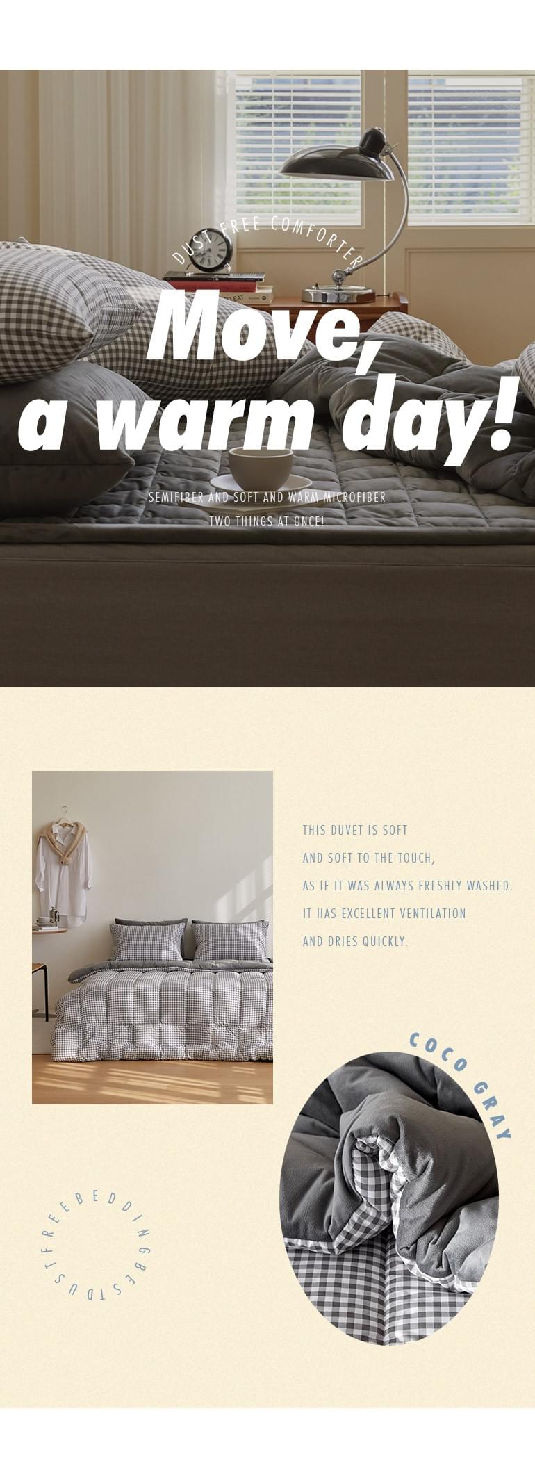 (冬天厚版) coco gray-hug me 無塵四季被 (韓國製)