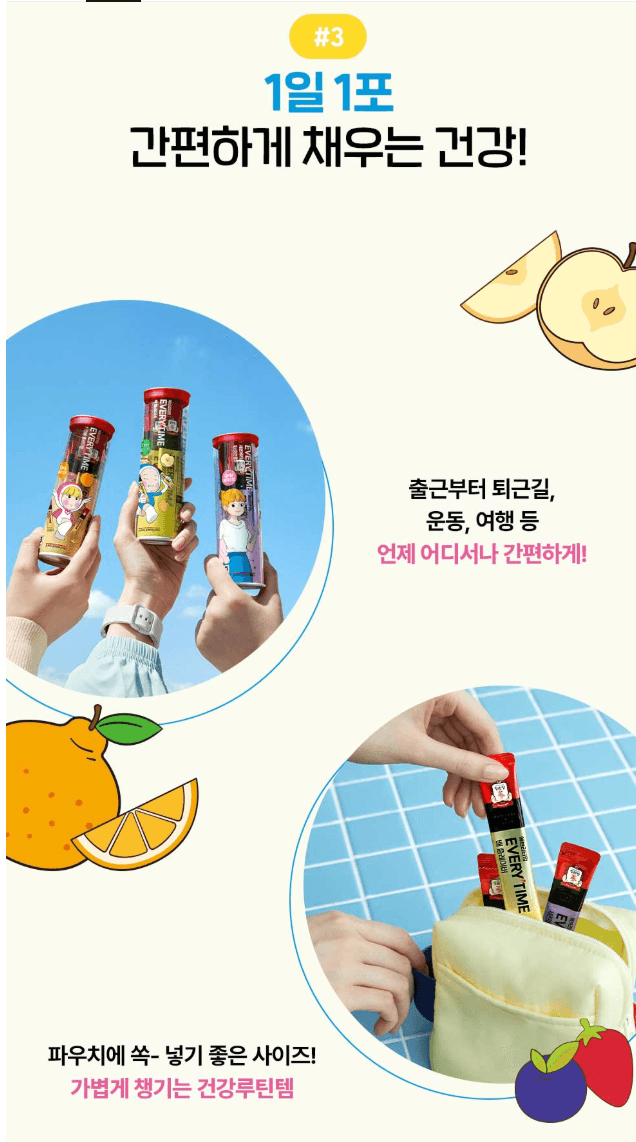 正官庄X劉美的細胞們Everytime7包（果味紅蔘飲料）