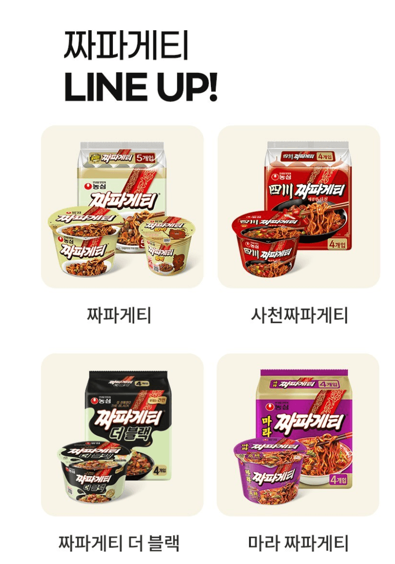 農心 炸醬公仔麵 짜파게티 140g