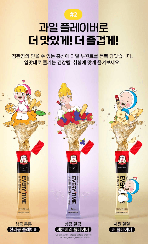 正官庄X劉美的細胞們Everytime7包（果味紅蔘飲料）