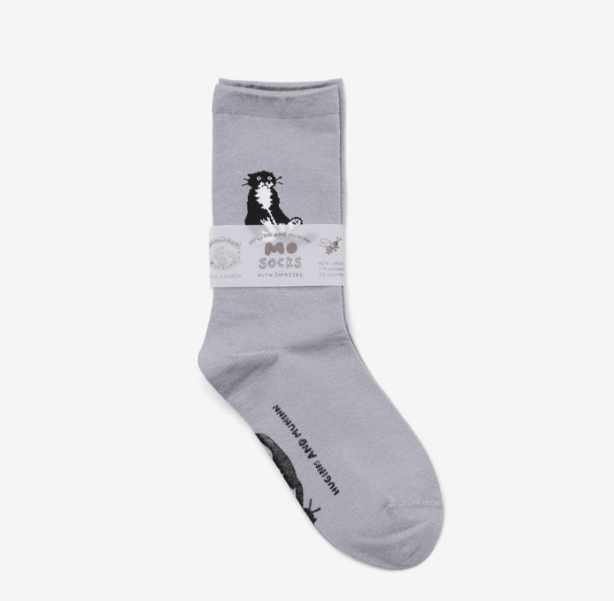 sitting mo socks - cool grey