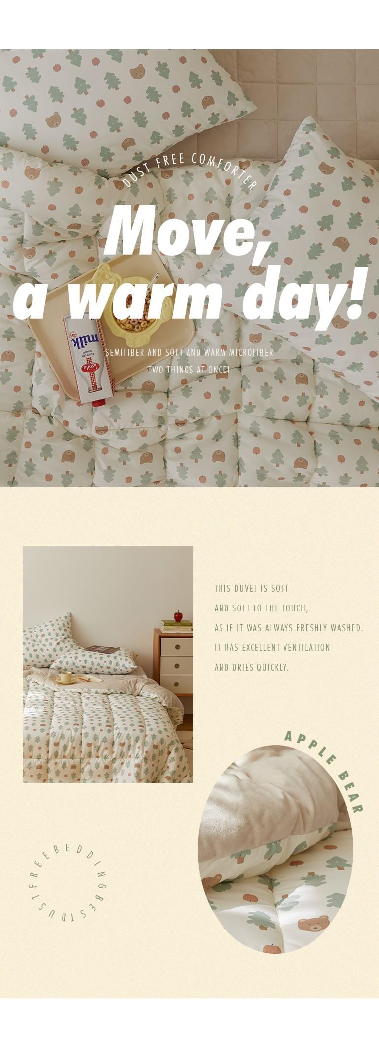 (冬天厚版) apple bear-hug me 無塵四季被 (韓國製)